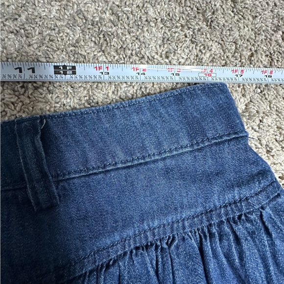 Gap Denim Western Yoke Midi Skirt 12 31 Dark Wash Cottagecore Rodeo Boho pockets - Picture 8 of 11